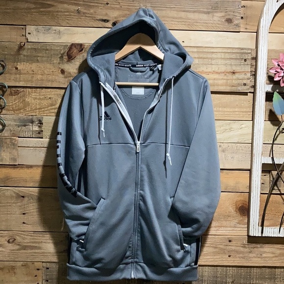 Adidas Zipper Jacket coat sweater sport Grey color Size L - Picture 7 of 8